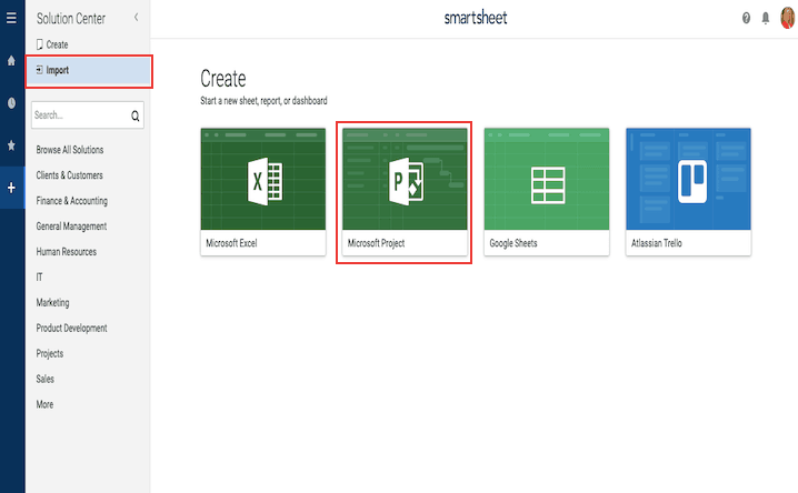 Import Microsoft Project into Smartsheet