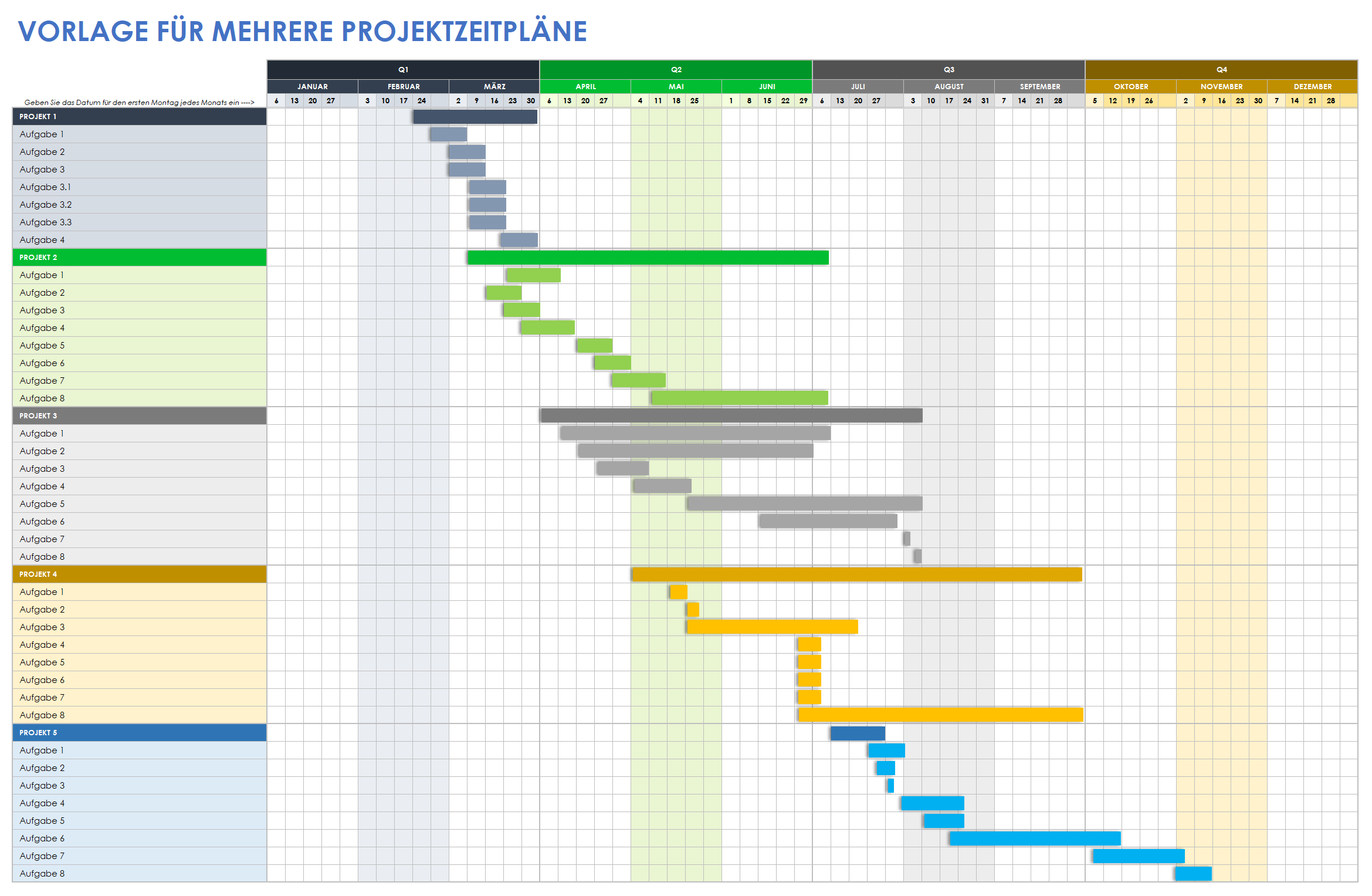  Vorlage für mehrere Projektpläne