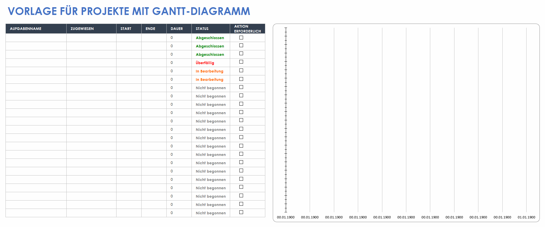  Gantt-Diagramm-Projektvorlage