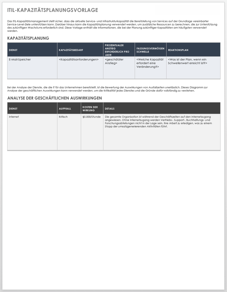 ITIL Capacity Planning 49455 - DE