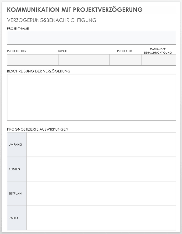 Project Delay Communication 49501 - DE