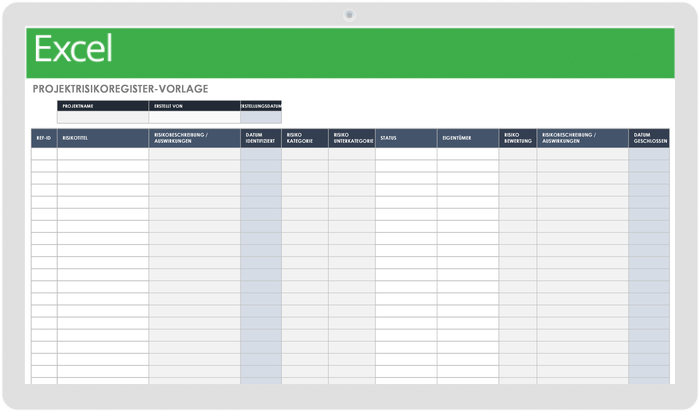 Vorlage für das Projektrisikoregister