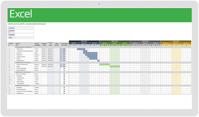 Simple Gantt Chart 49511 - DE